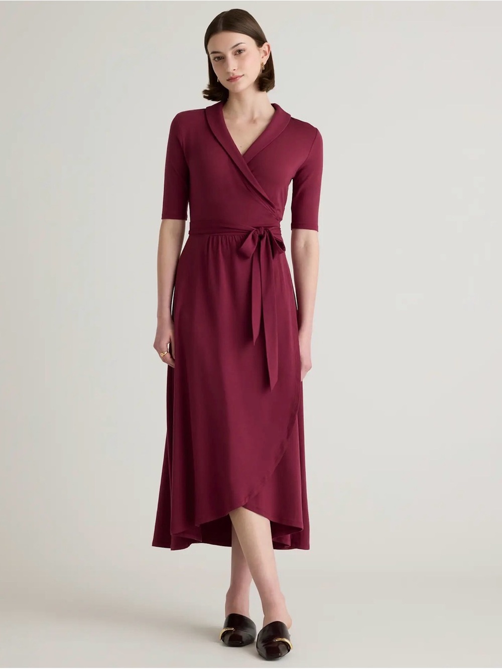 Tencel Jersey Midi Wrap Dress